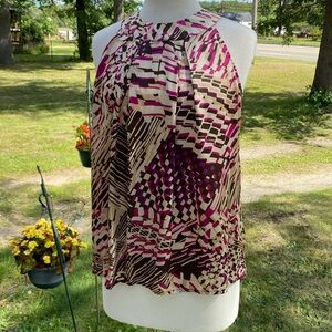 Silky abstract print top